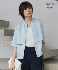 ICB（LARGE SIZE）/【WEB限定・洗える】シルキーツイル 半袖クロップドシャツ/508256004