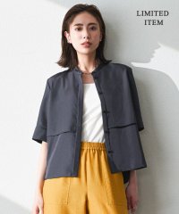 ICB（LARGE SIZE）/【WEB限定・洗える】シルキーツイル 半袖クロップドシャツ/508256004