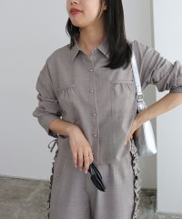 ECLAM/クラム ECLAM サイドドロストクロップドシャツ/508256115