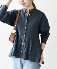 SHIPS any WOMEN/《予約》SHIPS any:〈洗濯機可能〉リネン ミックス リボン ペプラム バンドカラー シャツ 2/508256143