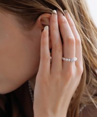 Leja/レジャ Leja パールラインシルバーストーンリング結婚式 パーティー 成人式 二次会 同窓会 お呼ばれ オケージョン 20代 30代40代/508256217