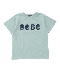 BeBe/ストライプテープロゴバックネームスラブ天竺半袖Tシャツ(90~150cm)/508182686