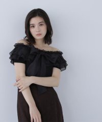 NATURAL BEAUTY BASIC/オフショルフリルリボンニット/508256967