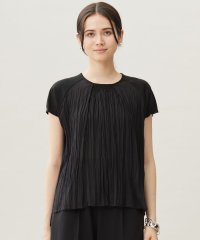JIYU-KU(LARGE SIZE)/【洗える】ジョーゼットプリーツコンビ カットソー/508257085