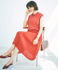 JIYU-KU(LARGE SIZE)/【カタログ掲載・洗える】ジョーゼットプリーツコンビ ワンピース/508257088