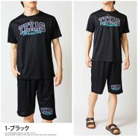 TopIsm/トップイズム TopIsm セットアップ メンズ 速乾DRY加工 ストレッチ 半袖 Tシャツ ハーフパンツ 上下セット アメカジプリント 部屋着 ルームウェア /504039074