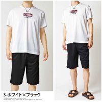 TopIsm/トップイズム TopIsm セットアップ メンズ 速乾DRY加工 ストレッチ 半袖 Tシャツ ハーフパンツ 上下セット アメカジプリント 部屋着 ルームウェア /504039074