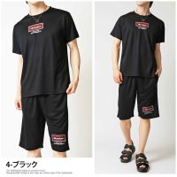 TopIsm/トップイズム TopIsm セットアップ メンズ 速乾DRY加工 ストレッチ 半袖 Tシャツ ハーフパンツ 上下セット アメカジプリント 部屋着 ルームウェア /504039074