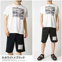 TopIsm/トップイズム TopIsm セットアップ メンズ 速乾DRY加工 ストレッチ 半袖 Tシャツ ハーフパンツ 上下セット アメカジプリント 部屋着 ルームウェア /504039074