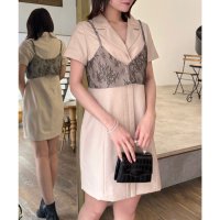ROYAL PARTY/ロイヤルパーティー ROYAL PARTY レースビスチェレイヤードジャケットミニワンピース/508256536