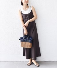 SHIPS WOMEN/〈手洗い可能〉バック デザイン サテン キャミ ワンピース/508259659