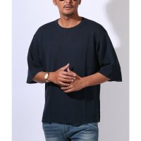 LUXSTYLE/ラグスタイル LUXSTYLE 接触冷感5分袖クルーネックサマーニット/接触冷感 冷感素材 涼しい クール 夏用 レーヨン ナイロン ニット ビッグシルエット /508259676