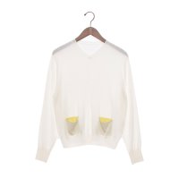 Pizzo Bianco/ピッツオ ビアンコ Pizzo Bianco ポケット配色Vネックセーター/508259898