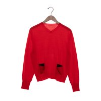 Pizzo Bianco/ピッツオ ビアンコ Pizzo Bianco ポケット配色Vネックセーター/508259898