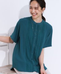 SHOO・LA・RUE/【S－LL】さらりと大人上品 レース切替半袖ブラウス/508260220