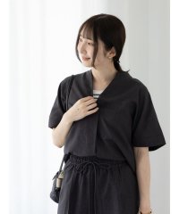 Te chichi TERRASSE/【セットアップ可】麻調スキッパーブラウス/508260262