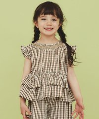 THE SHOP TK（KID）/ザ ショップ ティーケー (キッズ) THE SHOP TK(Kids) 【110ー150】ギンガムチェックティアードブラウス/508260631