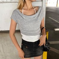 non-hedge/ノンヘッジ non－hedge アンサンブル風ドレープトップス/508260723