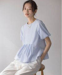 KUMIKYOKU（LARGE SIZE）/ドビーストライプピンタック ブラウス/508260750