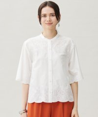 JIYU-KU /【カタログ掲載・接触冷感・洗える】エンブロイダリーローンシャツ ブラウス/508260751