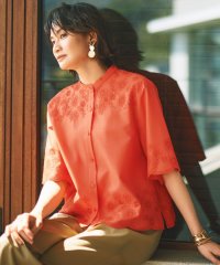 JIYU-KU /【カタログ掲載・接触冷感・洗える】エンブロイダリーローンシャツ ブラウス/508260751