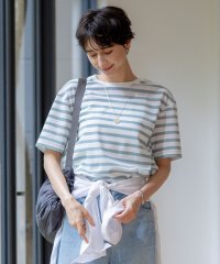 NIJYUSANKU（LARGE SIZE）/【洗える】シアーフライスボーダー Tシャツ/508260771