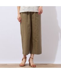 LOBJIE/【洗える・ドライタッチ・セットアップ可能】綿麻ストライプセミワイドパンツ/508260826