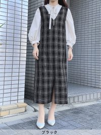 Karl Park Lane/カールパークレーン KarLParkLane ステッチチェックフロントスリットVアキジャンドレ/508261275