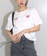 and　Me.../アンドミー andme ロゴ エンブロイダリー ショート丈 半袖 Tシャツ/508261339