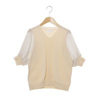 Karl Park Lane/カールパークレーン KarLParkLane 袖プリーツ前パール付Vネックニット/508261284