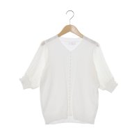Karl Park Lane/カールパークレーン KarLParkLane 袖プリーツ前パール付Vネックニット/508261284