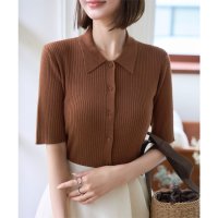 KOBE LETTUCE/コウベレタス KOBE LETTUCE 5分袖ポロニット [C7467]/508262256