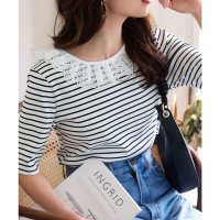 KOBE LETTUCE/コウベレタス KOBE LETTUCE 前後2wayレース襟Tシャツ [C7535]/508262264