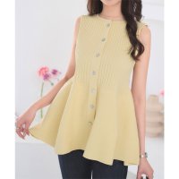 KOBE LETTUCE/コウベレタス KOBE LETTUCE 丸首ペプラムノースリーブニット [C7540]/508262267