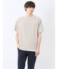 m.f.editorial/エムエフエディトリアル m.f.editorial ストライプジャガード クルーネック半袖Tシャツ/508262416