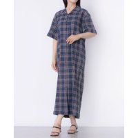 STYLEBLOCK/スタイルブロック STYLEBLOCK オーバーチェックハーフスリーブロングシャツワンピース/508262891
