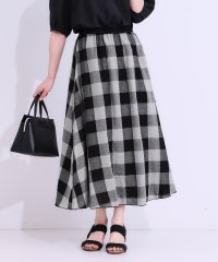 SHOO・LA・RUE/柔らかタッチが心地よいブロックチェックガーゼスカート/508263506