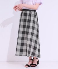 SHOO・LA・RUE/柔らかタッチが心地よいブロックチェックガーゼスカート/508263506