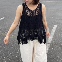 CRB/シーアールビー CRB クロシェフリンジベスト/508263517