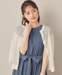 Couture Brooch/【前後2WAY・二の腕カバー】ダブルパール調釦5分袖シアーカーディガントップス/508263533