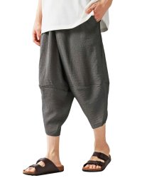 TopIsm/トップイズム TopIsm サルエルパンツ メンズ バルーンパンツ 無地 クイックドライ ストレッチ 楊柳素材 ルーズ ゆったり ワイド 無地 クロップド ハマ/508263900