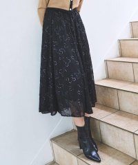 AND COUTURE/ウエストリブスパンコール刺しゅうレースロングスカート/508020562
