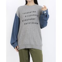 INTERPLANET/インタープラネット INTERPLANET 袖デニム切替ロゴプルオーバー/508265042