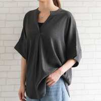 aquagarage/アクアガレージ aquagarage 楊柳キーネックドルマンブラウス 春 秋 冬 M L レディース/508265054