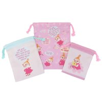 cinemacollection/シネマコレクション cinemacollection ムーミン 巾着袋 3P巾着 きんちゃくポーチ3枚セット リトルミイフェア フラワー 北欧 マリモクラフト /508265187