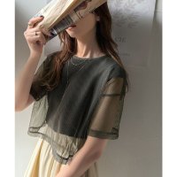 Classical Elf/クラシカルエルフ Classical Elf 《JaVaジャバコラボ》バックプリントインナーセットレイヤードメッシュトップス（半袖）/508265285