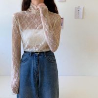 maison de LATIR/メゾンドラティール maison de LATIR 華やかハイネックメッシュ長袖トップス/508265390