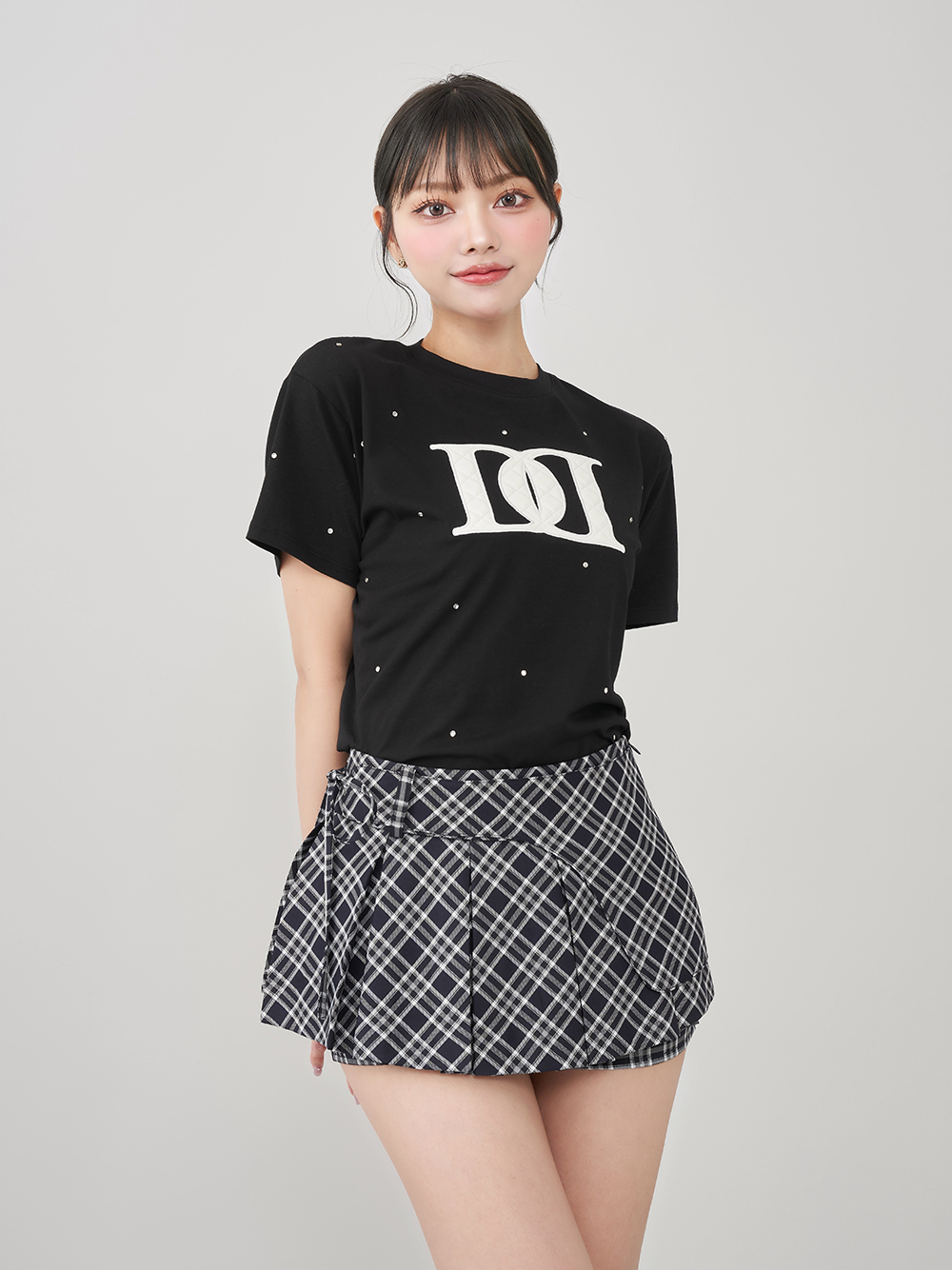 ダーリッチ Darich キルティングアップリケビジューTシャツ