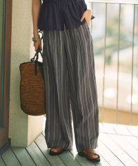 JIYU-KU /【カタログ掲載・セットアップ対応・洗える】リネンビスコースストライプドロスト パンツ/508265466