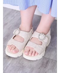 Re-J＆SUPURE/【la farfa SHOES/ラ・ファーファシューズ】ビジューバックル厚底スポーツサンダル/508265628